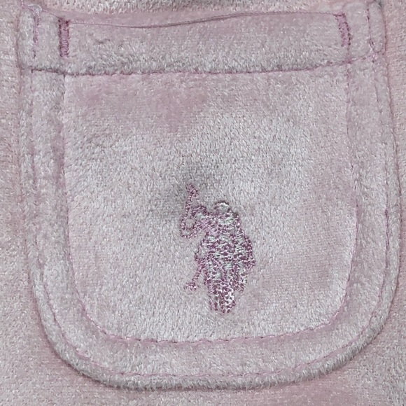 US Polo Layette Fur Lined Pink Chenille Snow Suit size 6-9 months - Picture 8 of 12